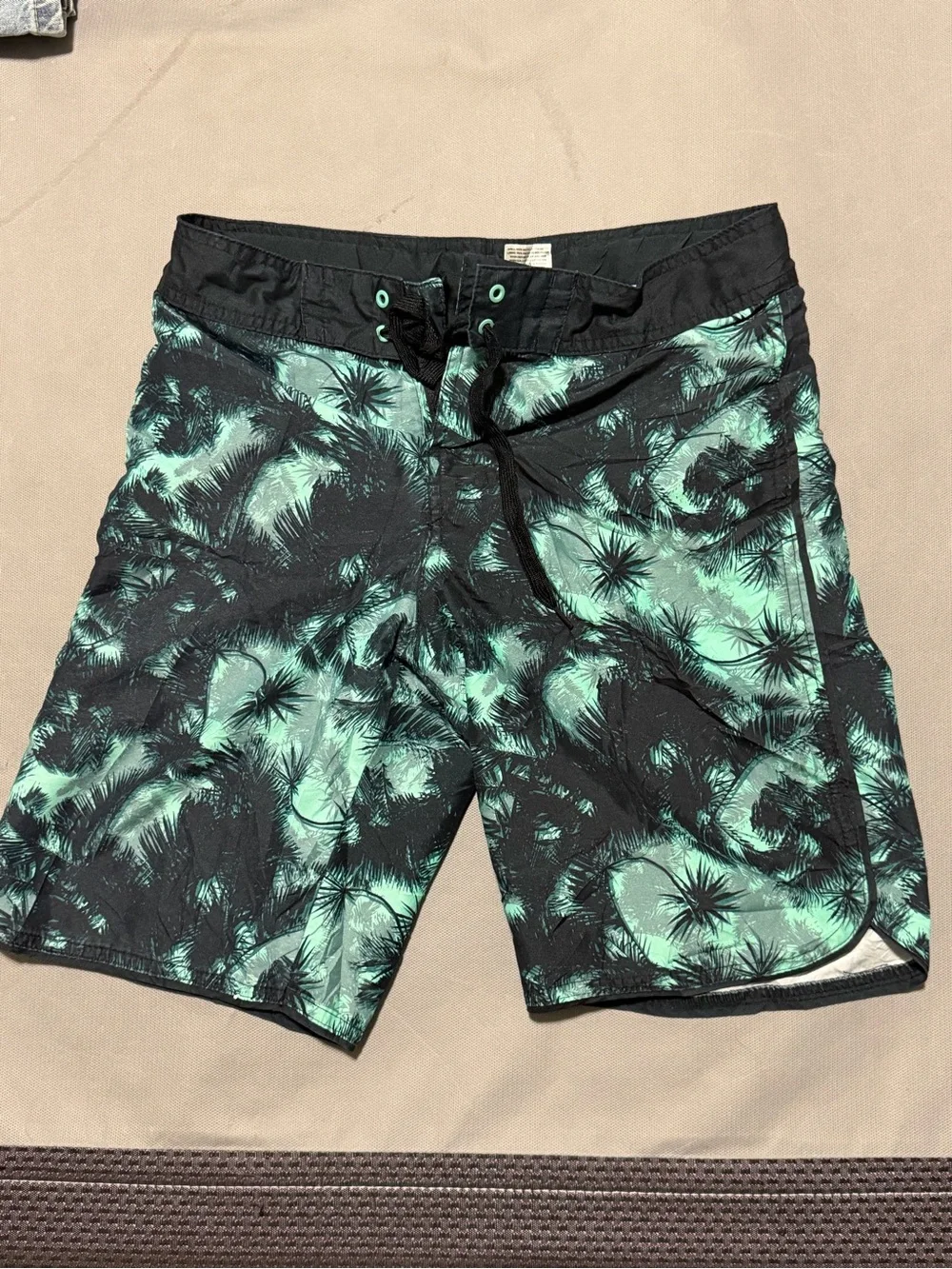 art class Black & Teal Palm-Print Swim Board Shorts